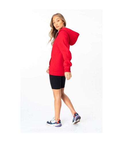 Womens/ladies drawstring pullover hoodie red Hype