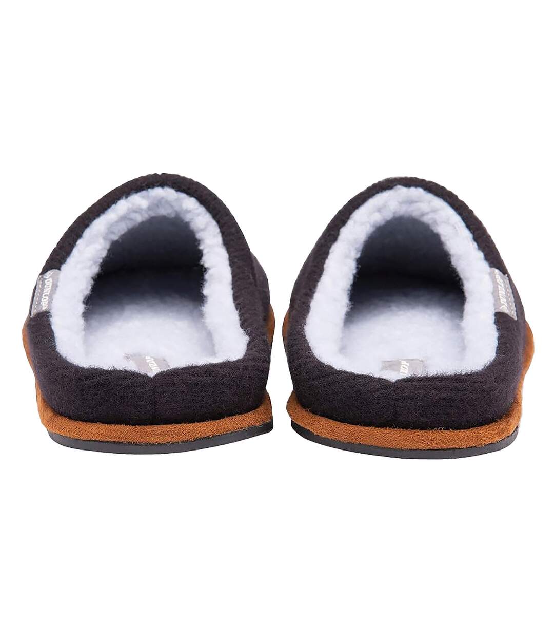 Mens Plush Lined Mule Slippers With Memory Foam-5