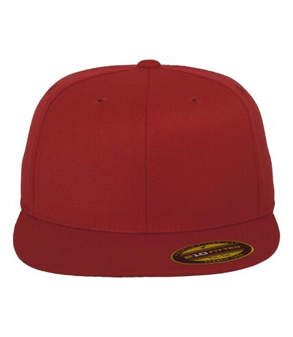 Yupoong Flexfit Unisex Premium 210 Fitted Flat Peak Cap (Red)