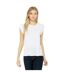 Bella + Canvas Womens/Ladies Flowy Rolled Cuff Muscle T-Shirt (White)