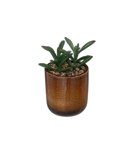 Plante Artificielle en Pot Reac 16cm Ocre & Vert