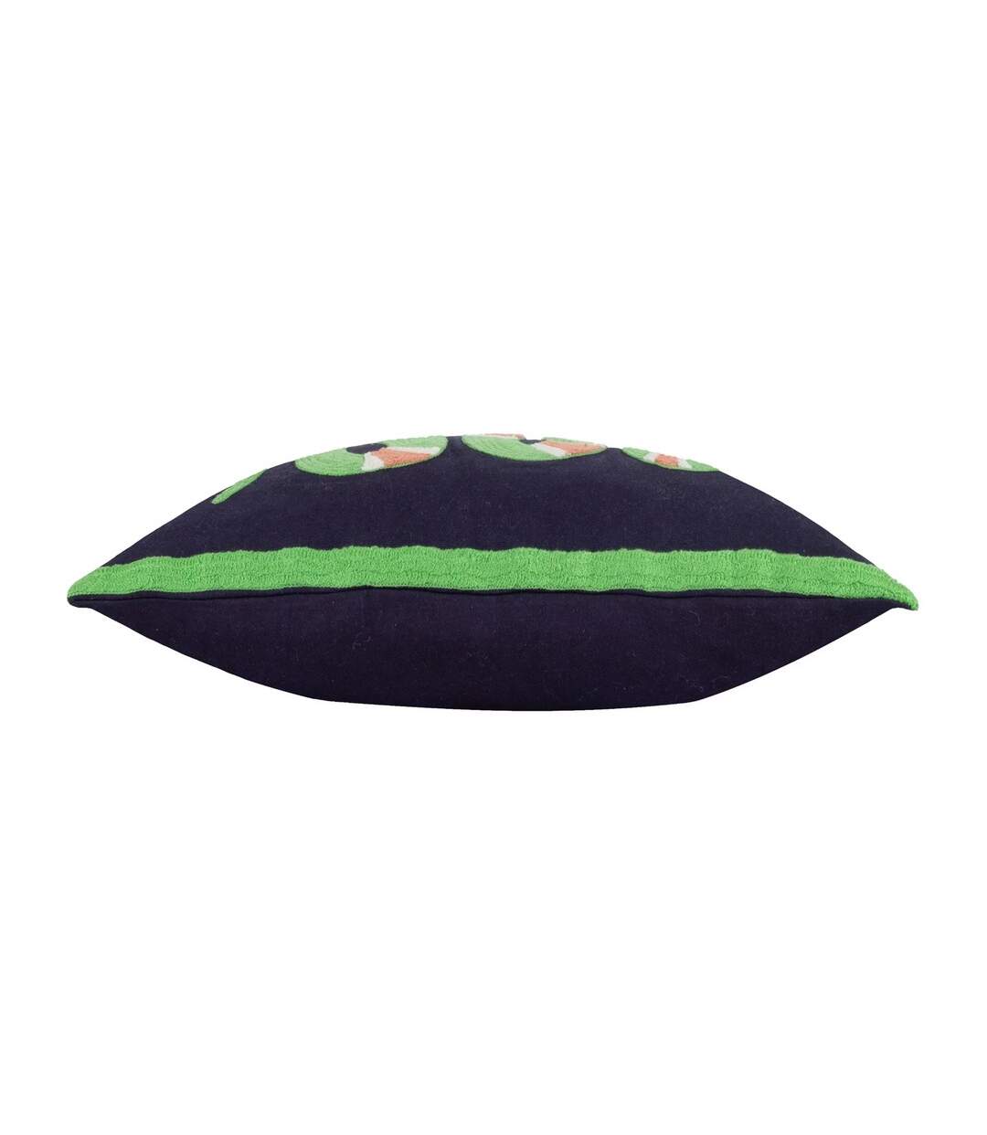 Embroidered snake cushion cover 30cm x 50cm lime Furn-3