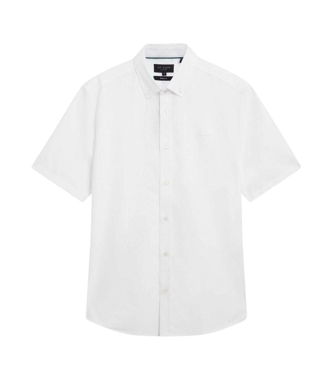 Mens Oxford Regular Short-sleeved Shirt White Ted Baker-1