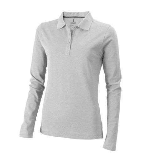 Elevate Oakville Long Sleeve Ladies Polo Shirt (Gray Melange)