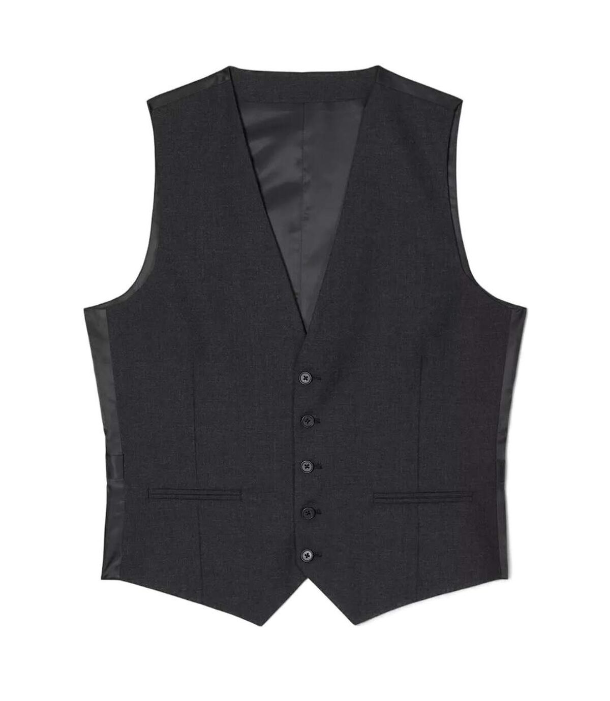 Burton Mens Plain Wool Slim Vest (Charcoal)
