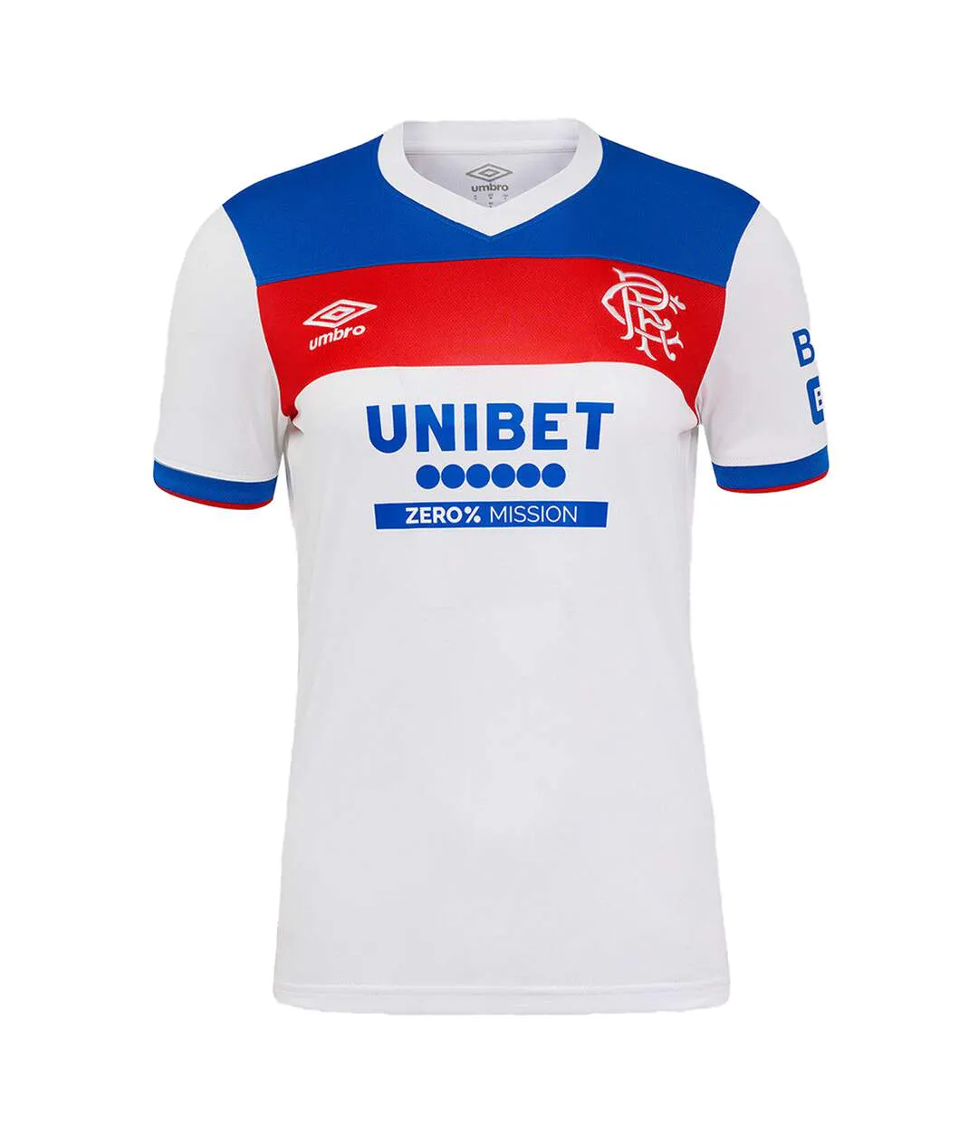 Womens/ladies 25/26 Rangers Fc Short-sleeved Away Shirt Brilliant White Lapis Blue Flame Scarlet Umbro-1