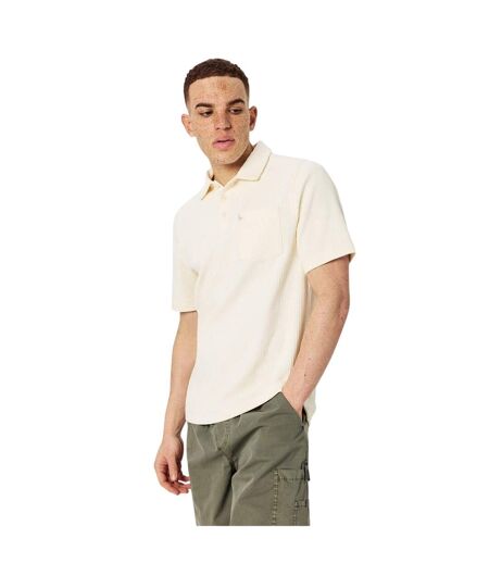 Mens Textured Regular Short-sleeved Polo Shirt White Jack Wills