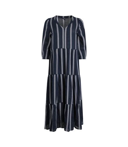 Womens/ladies emmy striped woven maxi dress navy Weird Fish