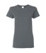 T-shirt À Manches Courtes Coupe Féminine Femme Gris Foncé Gildan-2