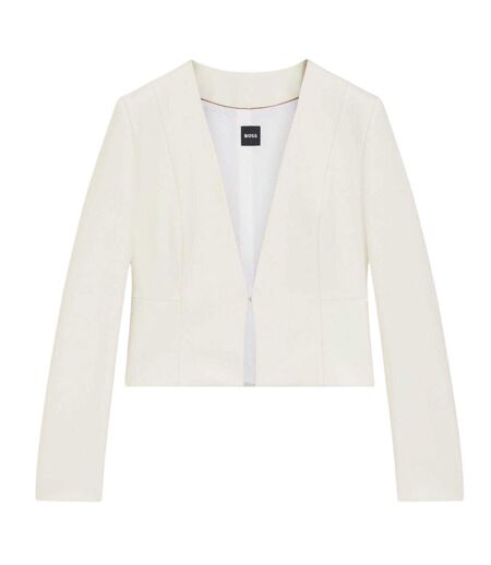 Womens/ladies Plain Slim Blazer White Faded White Boss
