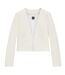 Womens/ladies Plain Slim Blazer White Faded White Boss-2