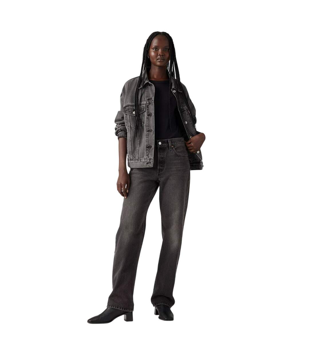 Womens/ladies 501 Loose Fit Jeans Take A Hint Levis-3