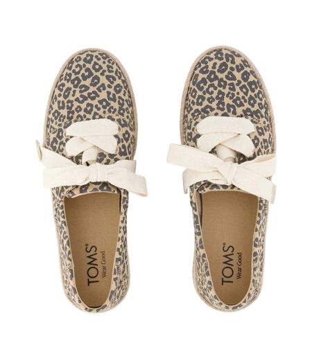 Womens/ladies Carolina Lace Up Espadrilles Oatmeal Toms