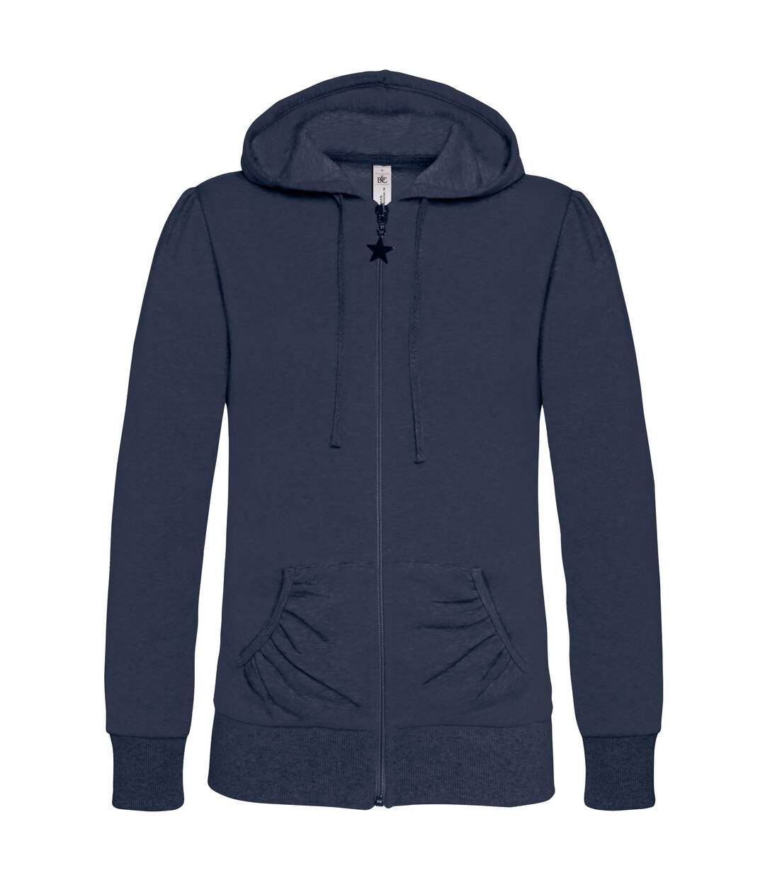 Sweatshirt à capuche et fermeture zippée femme bleu marine B&C