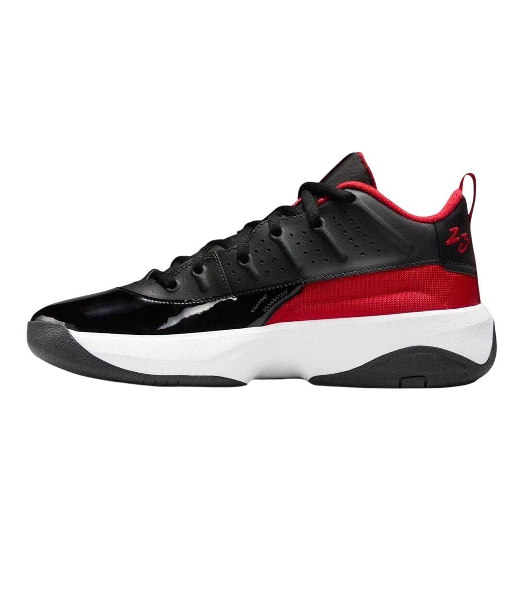 Mens Air Jordan Max Aura 7 Leather Basketball Shoes Black Red Nike-3