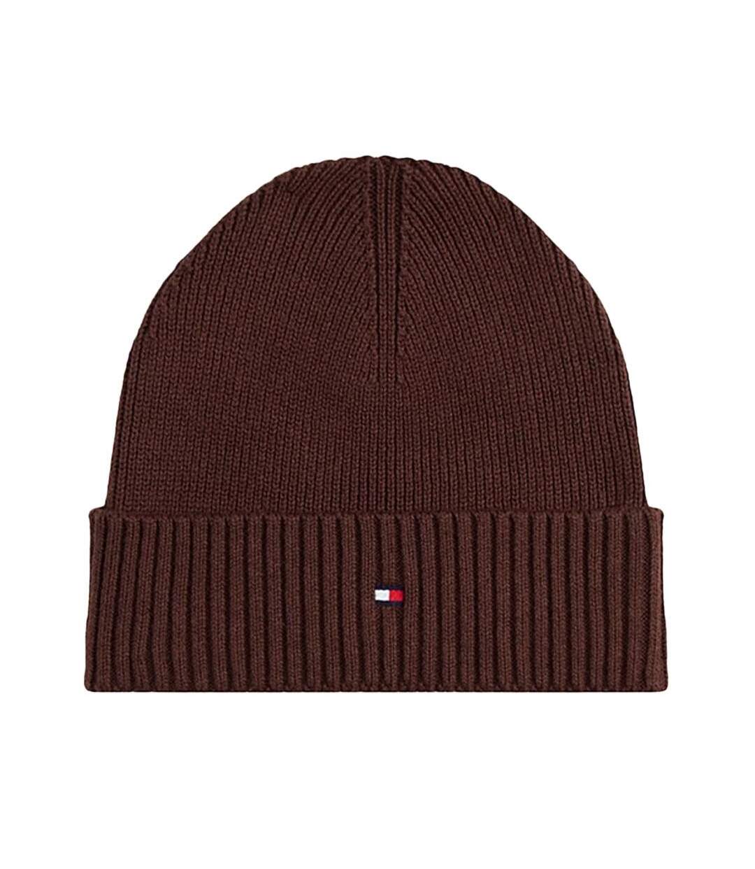 Bonnet marron homme tommy hilfiger pima flag-1
