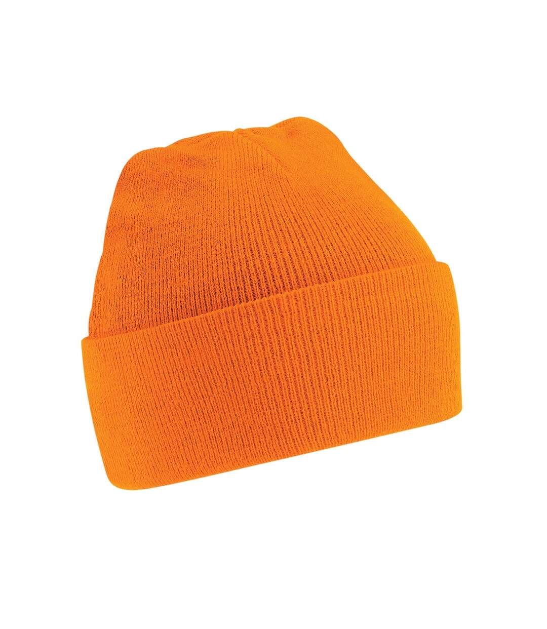 Bonnet à revers mixte orange Beechfield-1