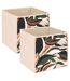 Lot de 2 boites de rangement LAURIA - L. 31 x l.31 x H. 31 cm - Beige-1