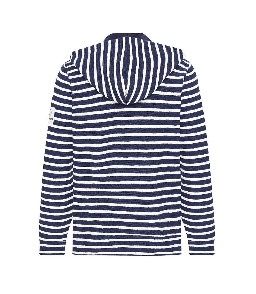 Mens Textured Hoodie Marine Lazy Jacks-2