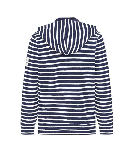 Mens Textured Hoodie Marine Lazy Jacks