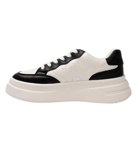Womens/ladies Ari Casual Platform Trainers Black White Kappa