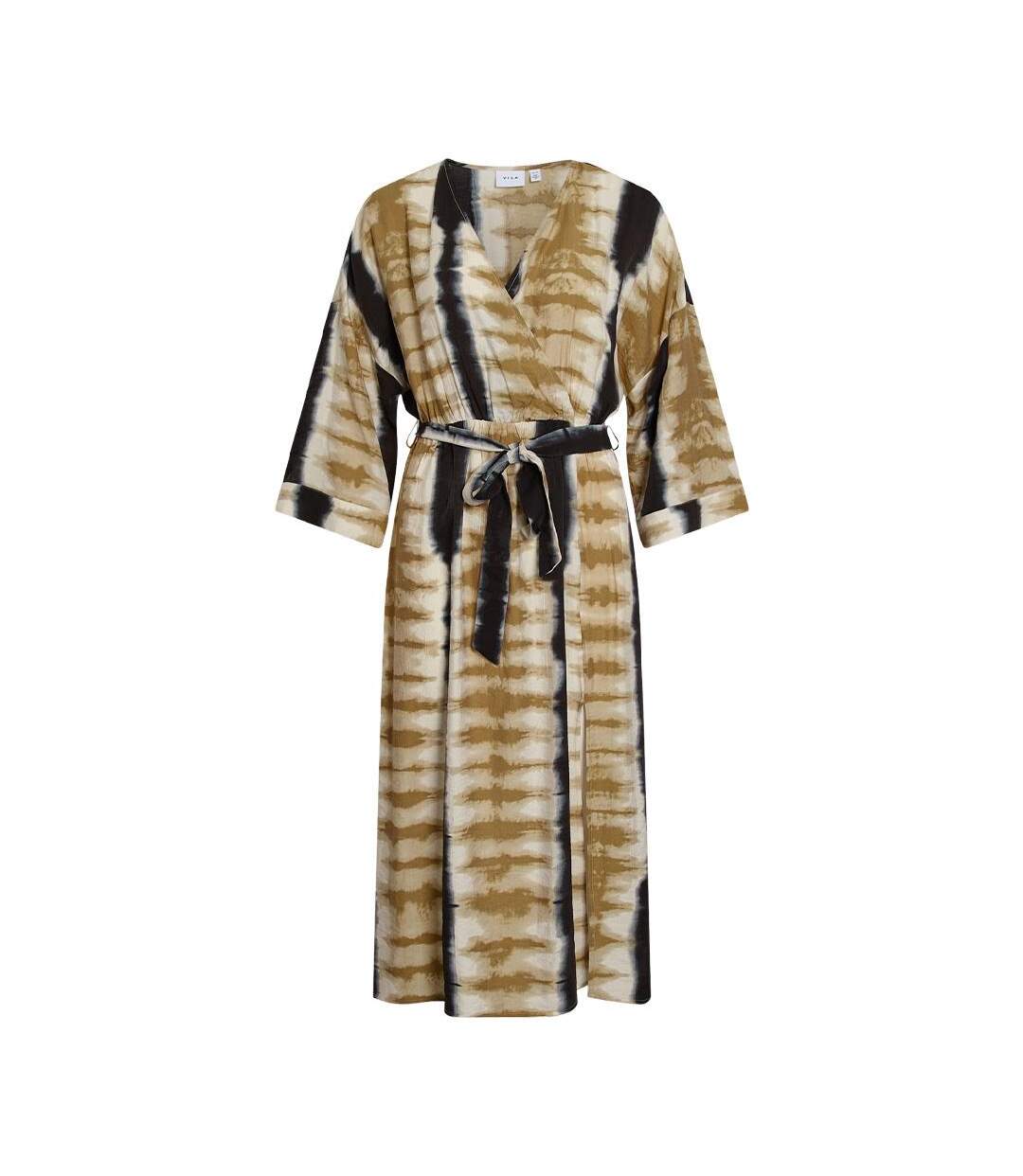 Robe marron/marine femme vila viwrinkle-1