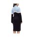 Robe pull bleu/noir femme mamalicious rollneck-2