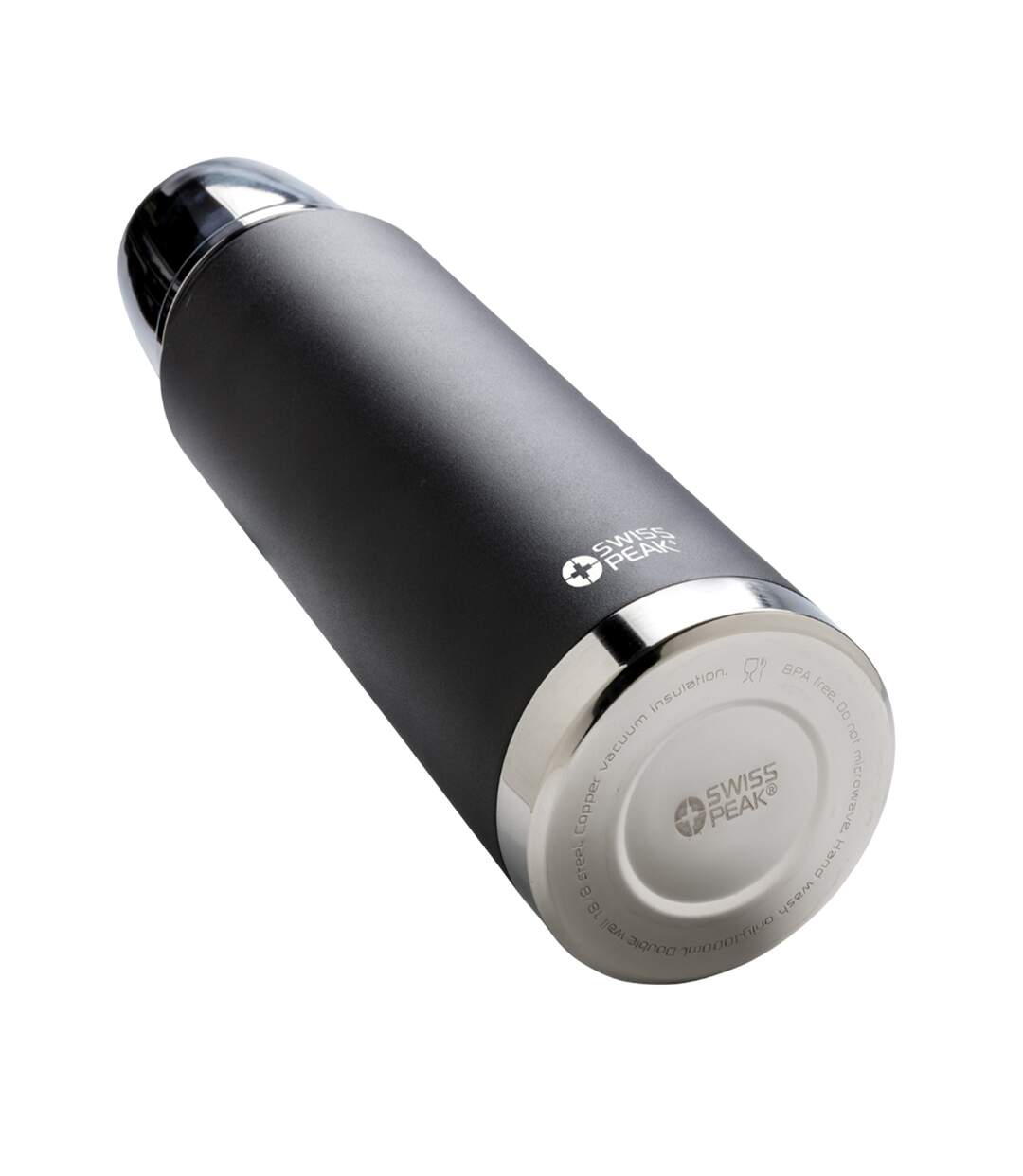 Elite copper vacuum insulation 1l flask one size black Swiss Peak-2