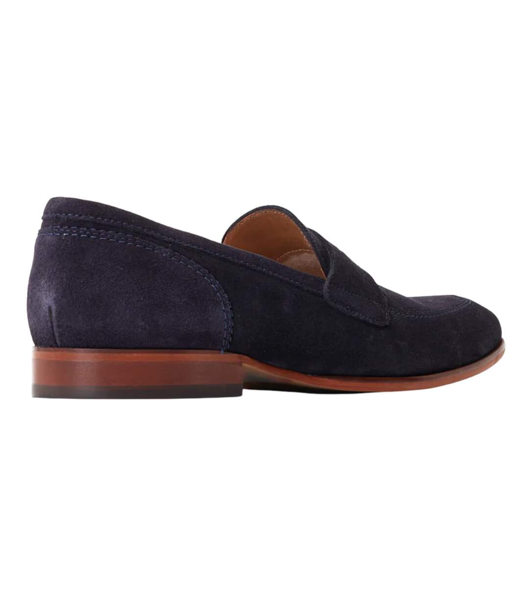 Mens bruno leather penny loafers navy Base London-2