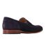 Mens bruno leather penny loafers navy Base London-2