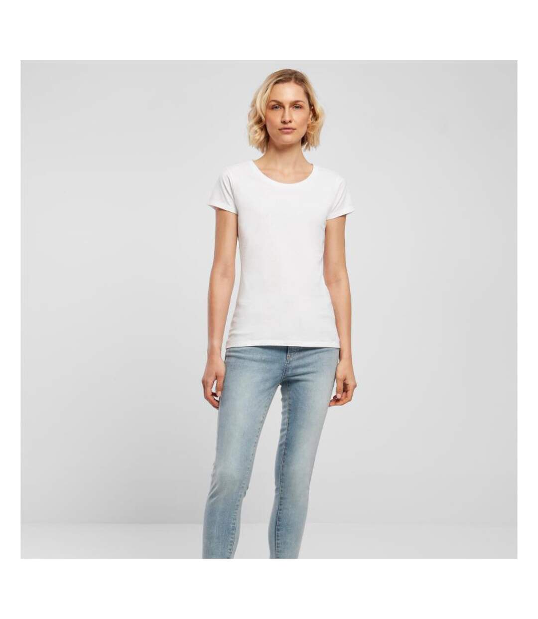 T-shirt basic femme blanc Build Your Brand-3