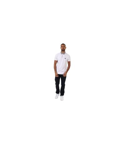 Mens Nicks Checked Collared Polo Shirt White Weekend Offender