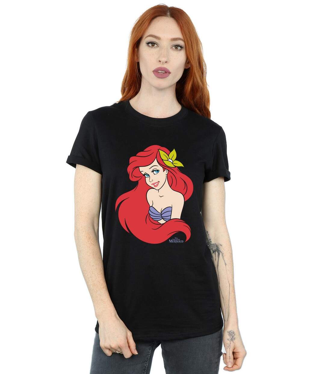 Disney - T-shirt THE LITTLE MERMAID CLOSE UP - Femme (Noir) - UTBI17736-2