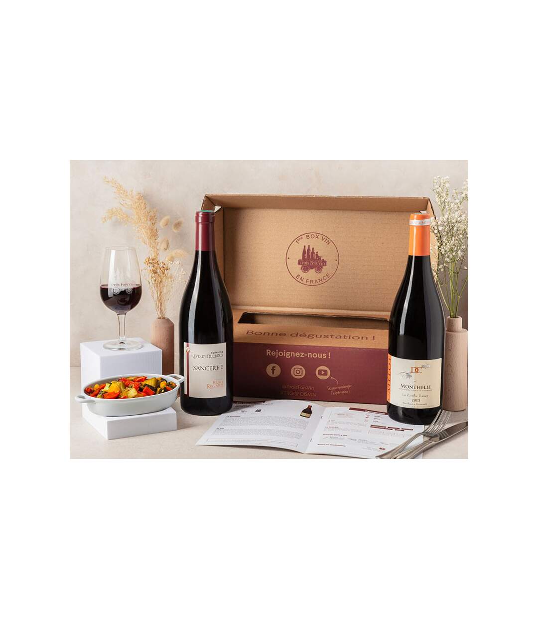 Coffret Pépites de vignerons : 2 grands vins rouges et livret de dégustation - SMARTBOX - Coffret Cadeau Gastronomie-2