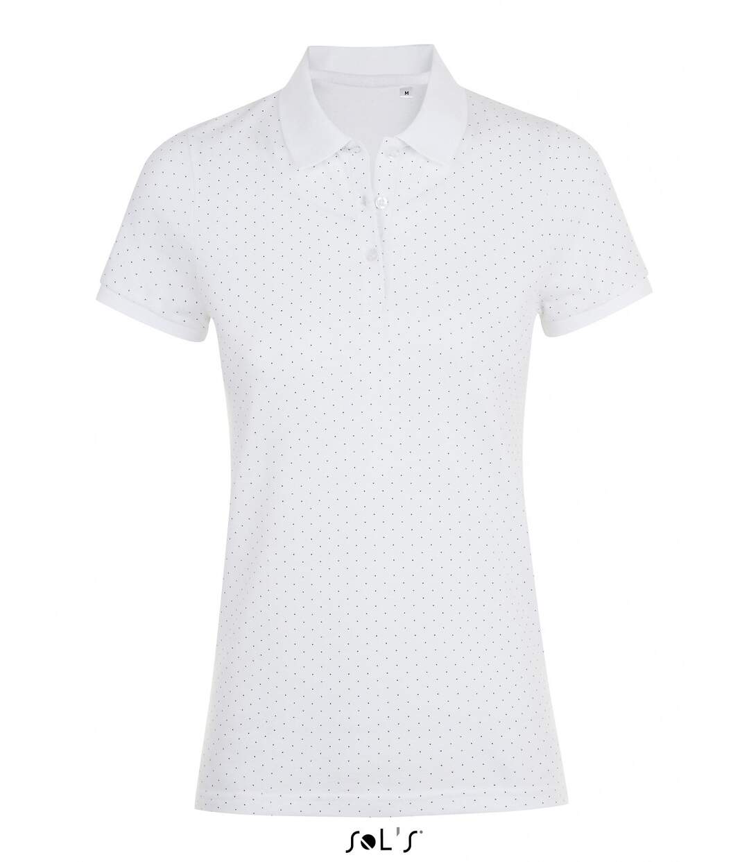 Polo à pois - femme - manches courtes - 01707 - blanc-2