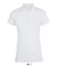 Polo à pois - femme - manches courtes - 01707 - blanc