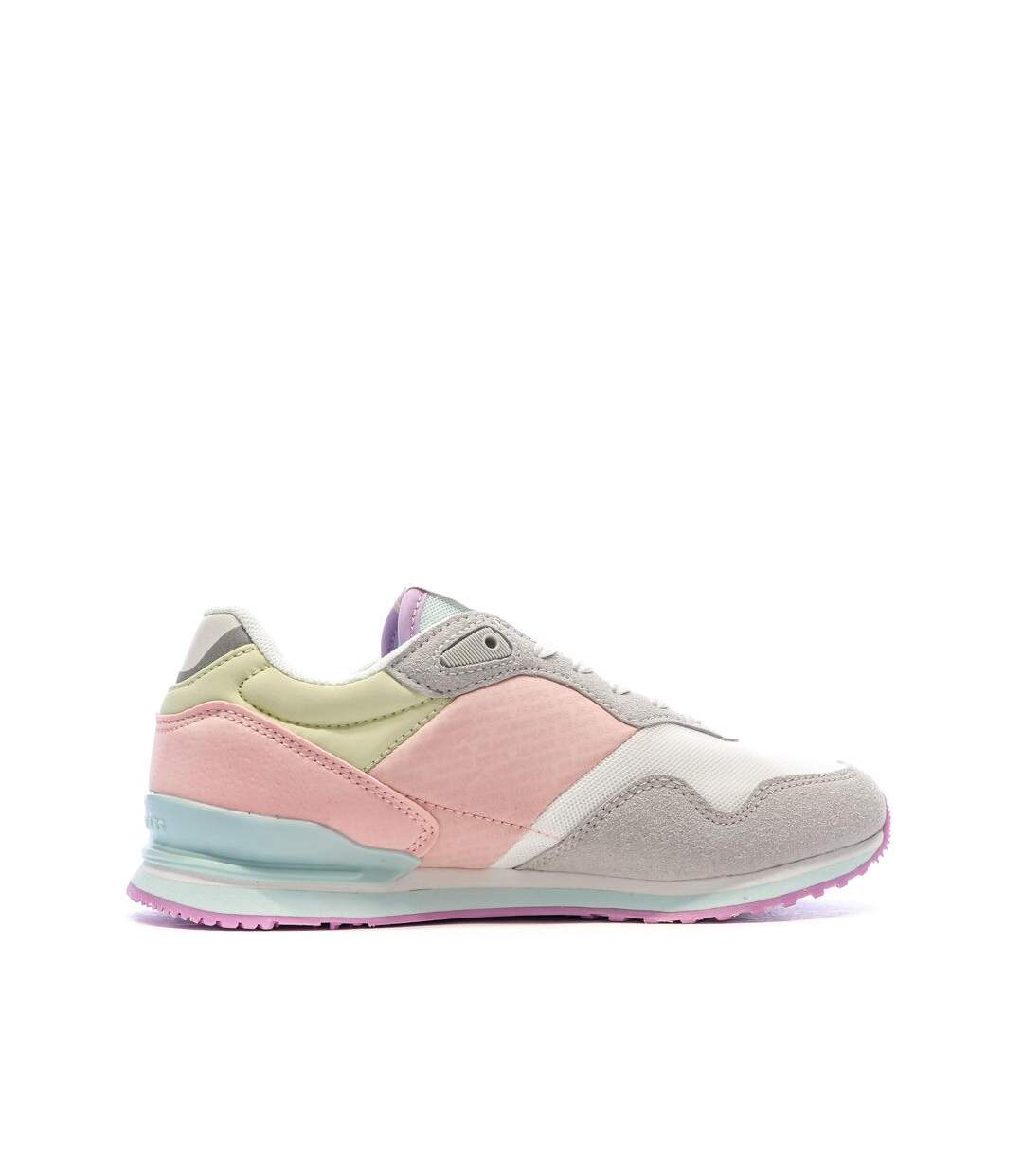 Baskets gris/rose/jaune femme pepe jeans london-2