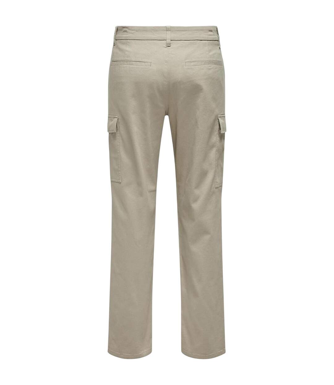 Mens Plain Straight Cargo Trousers Chinchilla Only-3