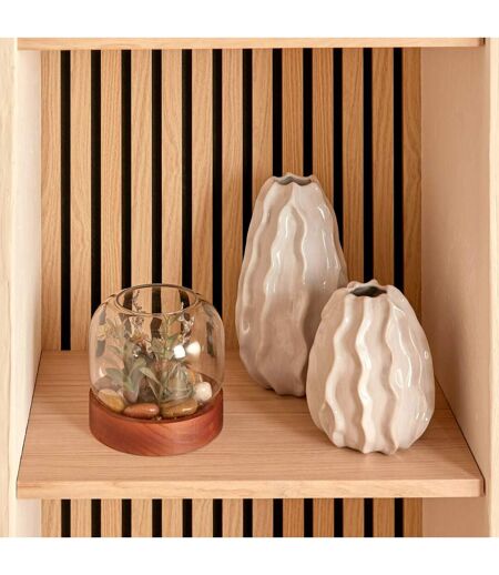 Vase Design en Céramique Sandri 17cm Blanc