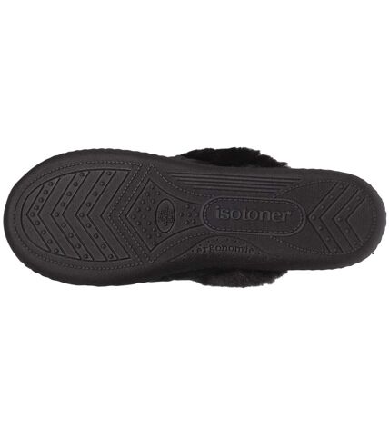 Isotoner Chaussons Mules femme en microvelours matelassé