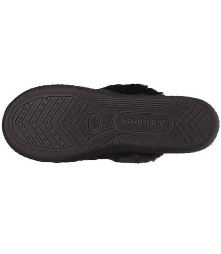 Isotoner Chaussons Mules femme en microvelours matelassé