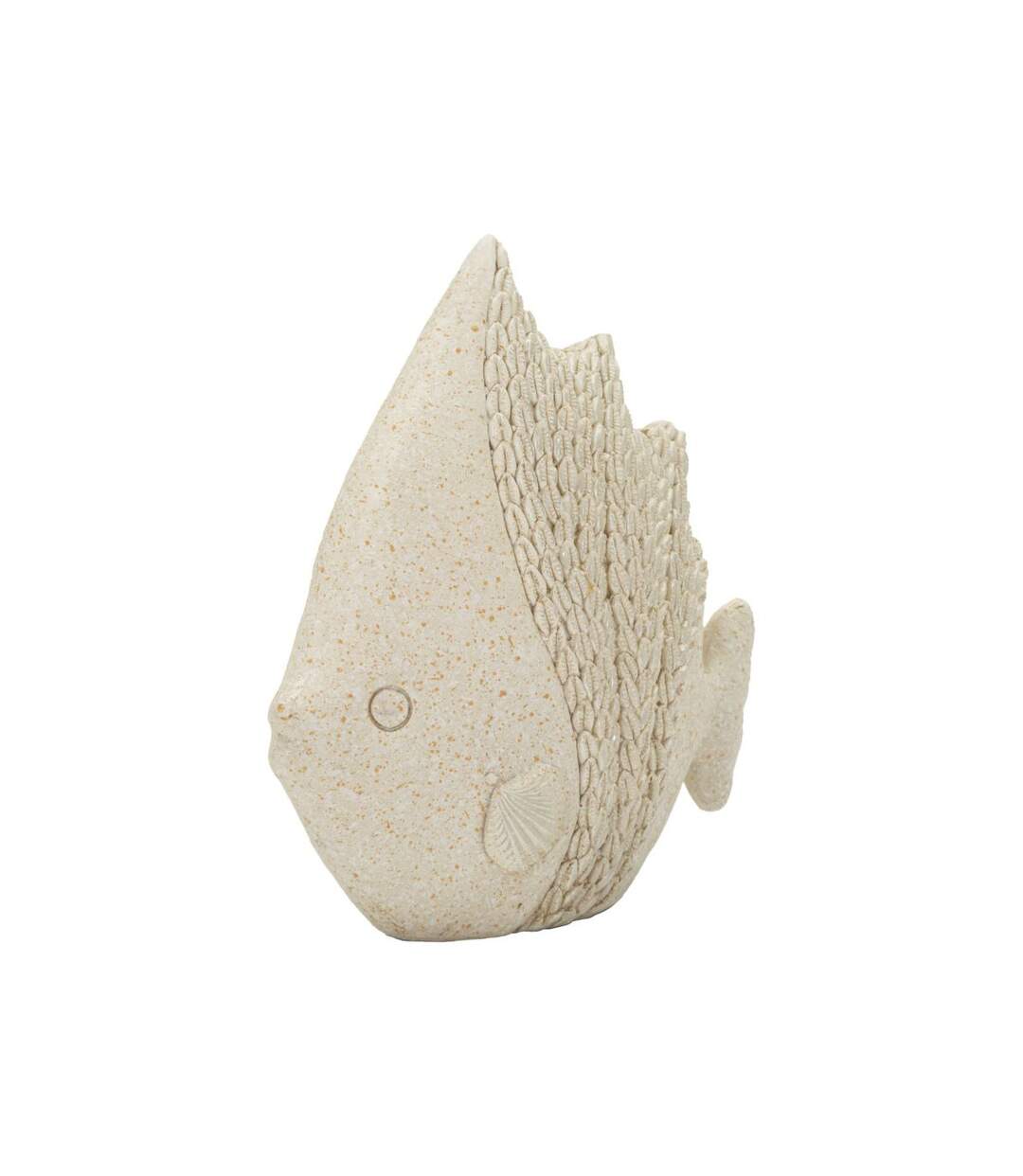 Statuette Poisson en Résine Sand 16cm Beige-3