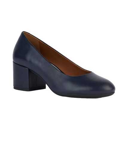 Womens/ladies d eleana a nappa leather court shoes navy Geox