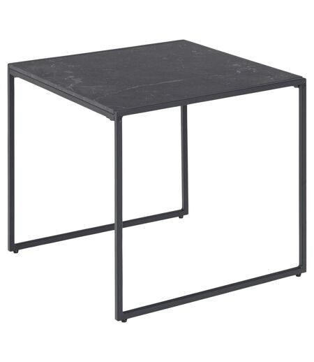 Table d'appoint carré en mélaminé et métal - L.50 cm x H. 45 cm - Noir