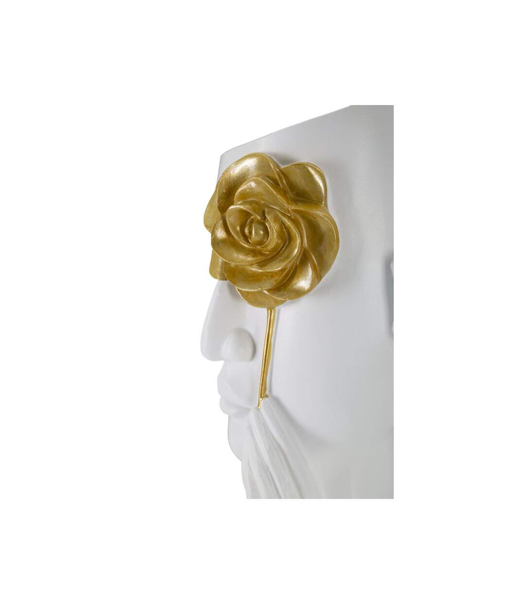 Vase Déco Visage en Résine Fiore 27cm Blanc-3