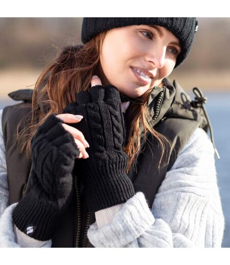 Gants Sans Doigts Femme Thermiques Doublés Polaire