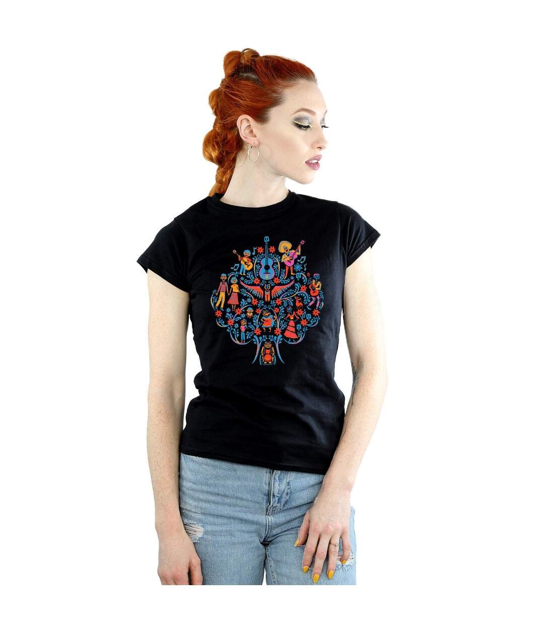 Disney - T-shirt COCO TREE PATTERN - Femme (Noir) - UTBI14325-2