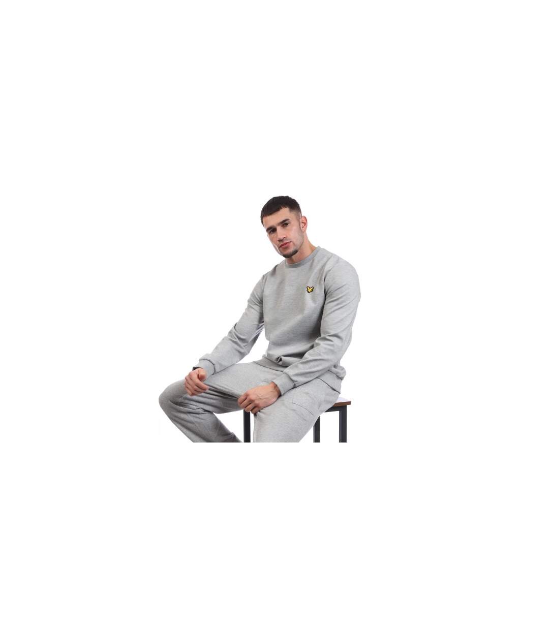 Mens Fly Fleece Crew Neck Sweatshirt Grey Lyle & Scott-1