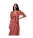 Womens/ladies button v neck midi dress rust Dorothy Perkins