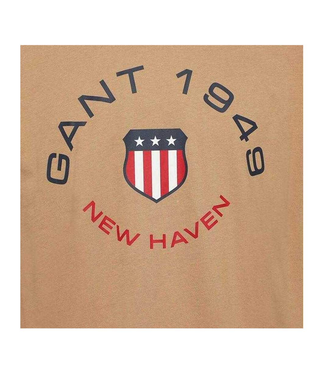 Mens Short-sleeved T-shirt Caramel Beige Gant-3